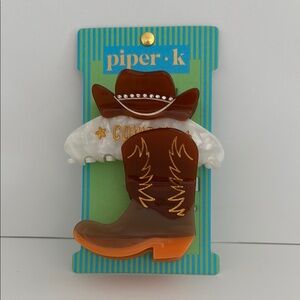 Piper K Cowboy Hat and Boot Hair Clip